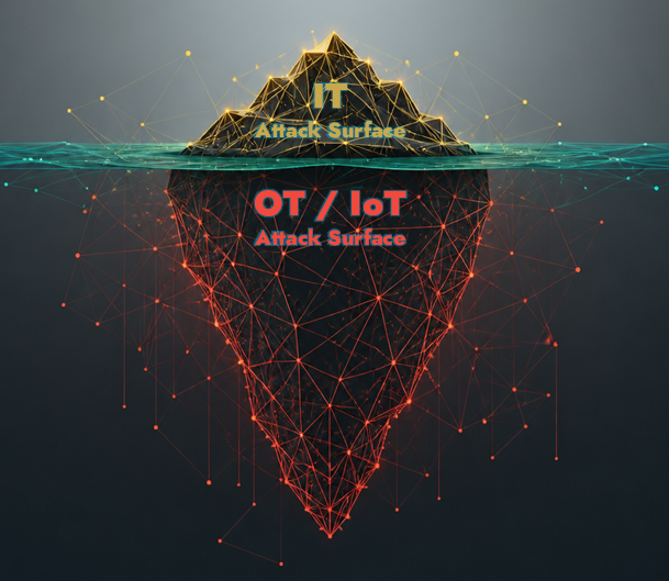 IT/OT/IoT attack surface iceberg